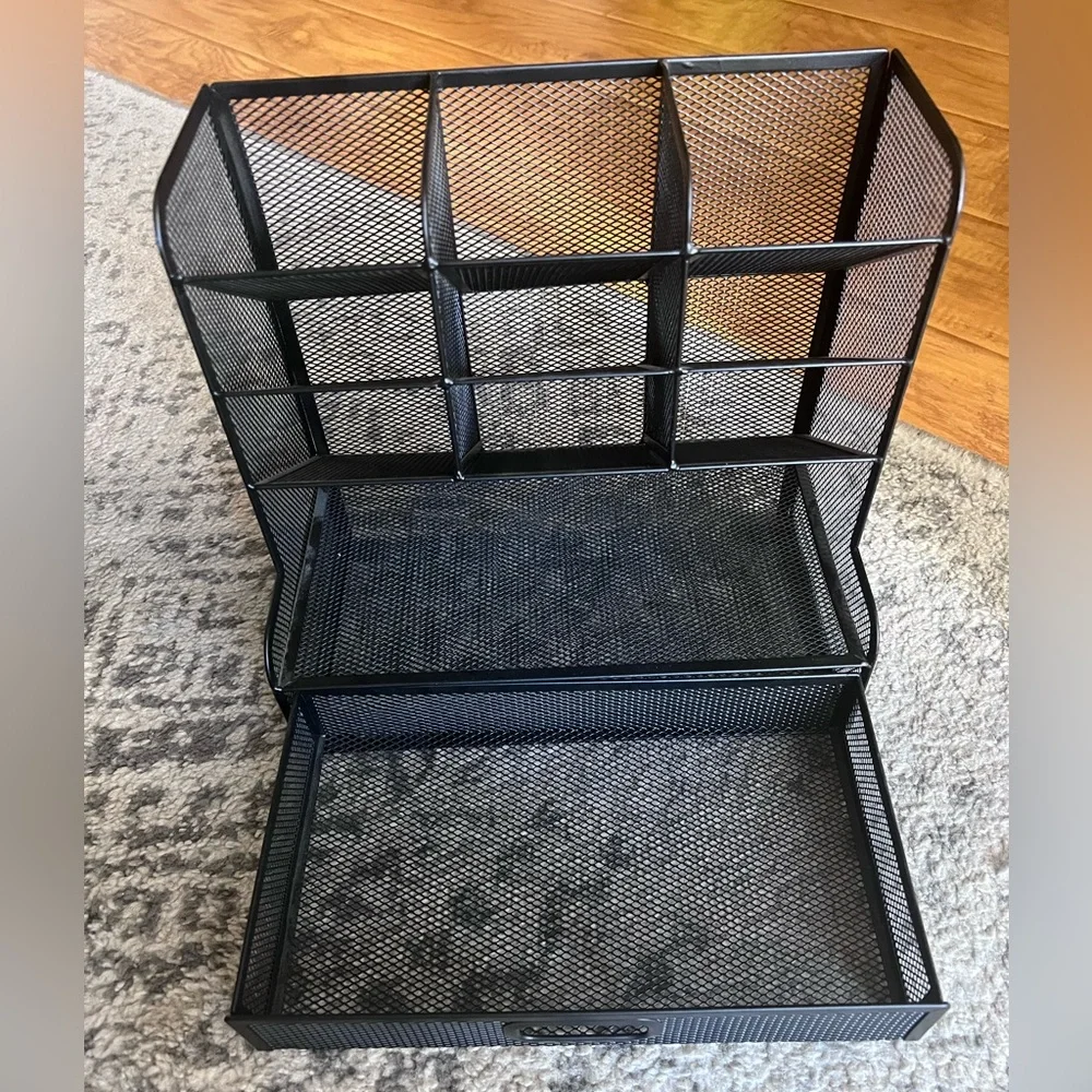 Black Mesh Desk Organizer